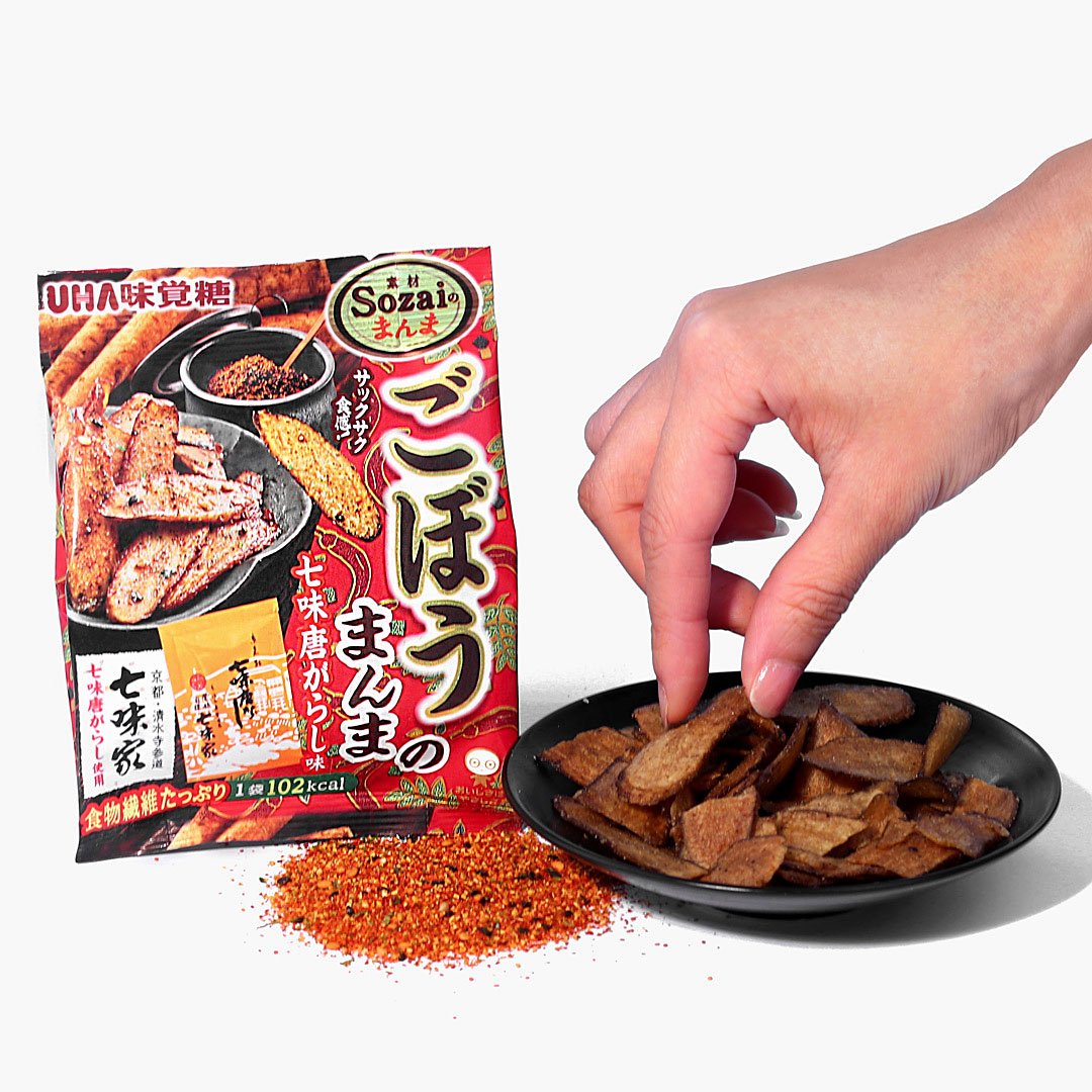Gobo no Manma Burdock Root Chips: Shichimi + Mustard Flavor